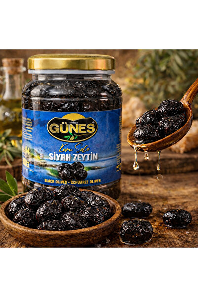 Volkan Güneş Akhisar Kuru Sele Siyah Zeytin Net:900 Gr Doğal Fermente N&TGUSTO
