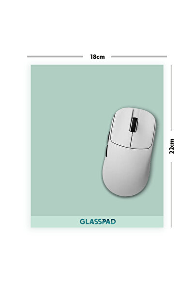 GlassPad Cam Mouse Pad - Mint - Premium Temperli Cam - 18x22 Cm [S]