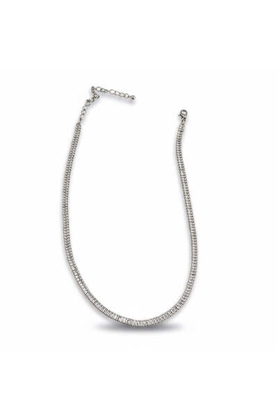 Pursehuit Colier tenis de culoare argintie cu pietre de zirconiu, Celeste C1