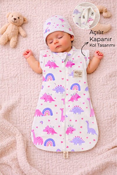 Tomuycuk 100% Cotton Patterned Baby Sleeping Bag 0-6 Months Zippered Snap Sle...