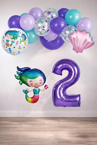 Patladı Gitti 2 Year Old Mermaid Themed Birthday Party Celebration Set Concept 2
