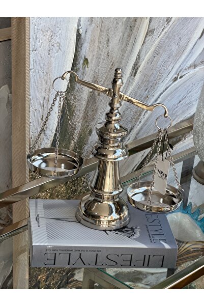 YASAR CONCEPT Justeon Metal Adalet Terazisi Gümüş 19x25 Cm
