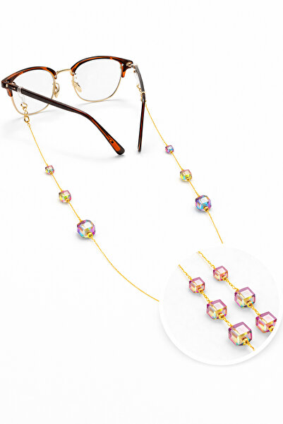 Optic Master Italian Chain Cube Stone Glasses Chain / Cord Purple