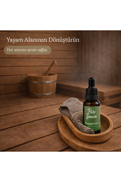 Pure Sauna Saf Nane Uçucu Yağı 30 ml - Mentha Piperita - Buhurdanlık ve Difüzör Kokusu