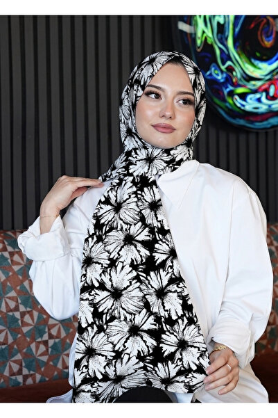 AFVENTE Șal alb moale cu model Zerafet bumbac