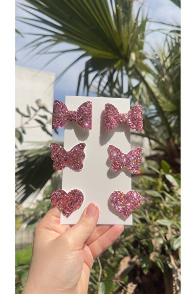 Toka Perisi Ροζ Μίξ Στέλλα Γκλίτερ Φιόγκος Πεταλούδα Καρδιά (Μεταλλικό 5cm /3...
