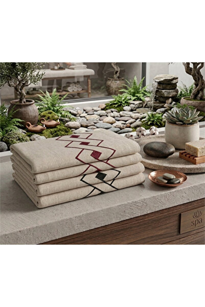 Nur Homing منشفة كتان متعرجة 2 قطعة