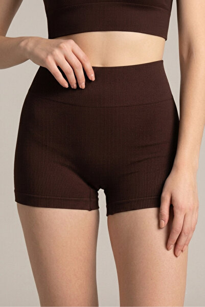 Formeasy talie înaltă material reiat Pantaloni scurti sport flexibili - fără ...