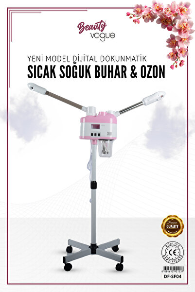 Beauty Vogue Çift Başlıklı Sıcak &amp; Soğuk Buhar Ve Ozon Makinesi Ozonlu Sı...