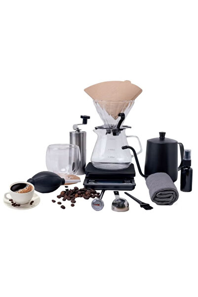 Primo Plus مجموعة تحضير القهوة الاحترافية V60 من DENX، 15 في 1 مع ملحقات كامل...