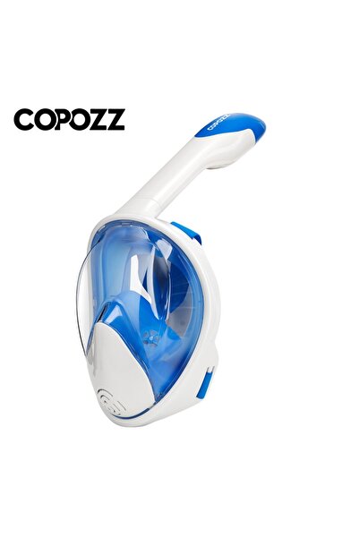 Choice قناع غوص احترافي COPOZZ أبيض/أزرق L/XL، قناع غوص كامل الوجه للغوص تحت ...