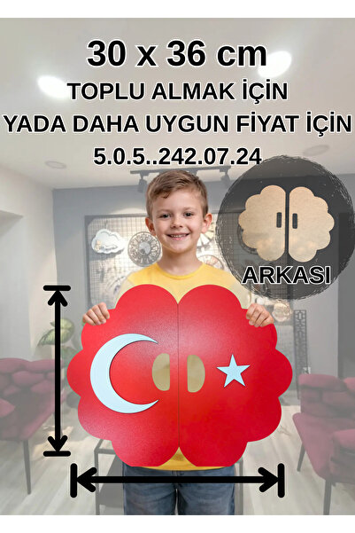 BekTek 23 NİSAN Gösteri Plakası Ahşap Türk Bayrağı Figürü 36x30(KÜÇÜK BOY)