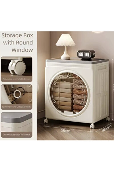 OEM Foldable storage organizer with lid and wheels, multifunctional plastic o...