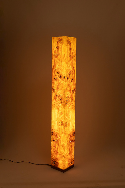 SADE WOODEN LAMP ATELIER NUOTIO El Yapımı Mazel Kaplamalı Dikey Lambader Doğa...