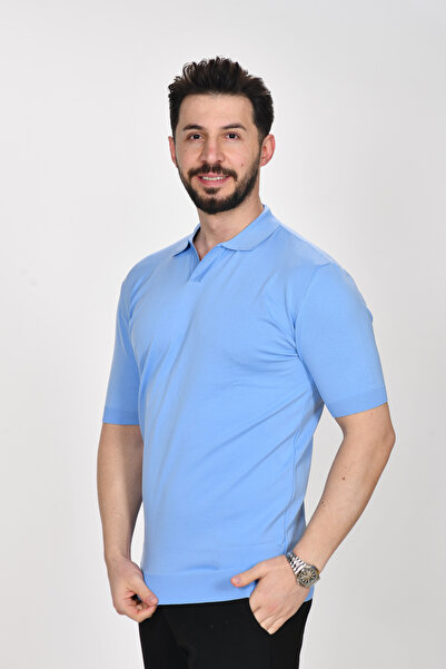 VALERİO MEN Flat Collar Plain Premium Knitwear