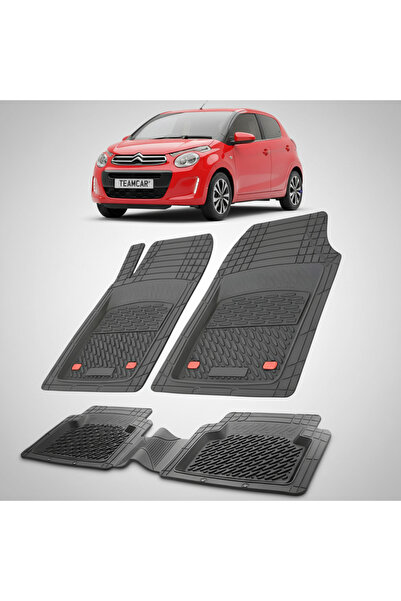 TEAMCAR Covorașe auto tip tavă pentru Citroen C1 II (2014-2022), negre, mater...