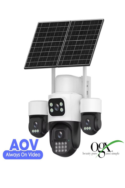 X14 4 Kameralı Solar Güvenlik Kamerası | Sım Kartlı & Esım Destekli | Kablosuz Güneş Enerjili