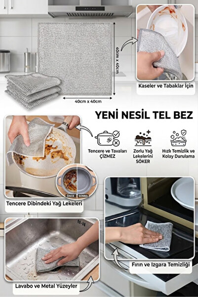 SİHİRLİ MOP Double Sided Wire Cloth - Dish, Stove and Inox Hard Dirt Cloth 3 ...
