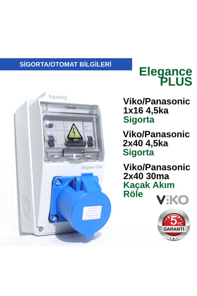 hgsşarj ''Elegance PLUS'' 7..4kW Monofaze Elektrikli Araç Şarj Cihazı Kombinasyon Kutusu Tesla Blue Uyumlu