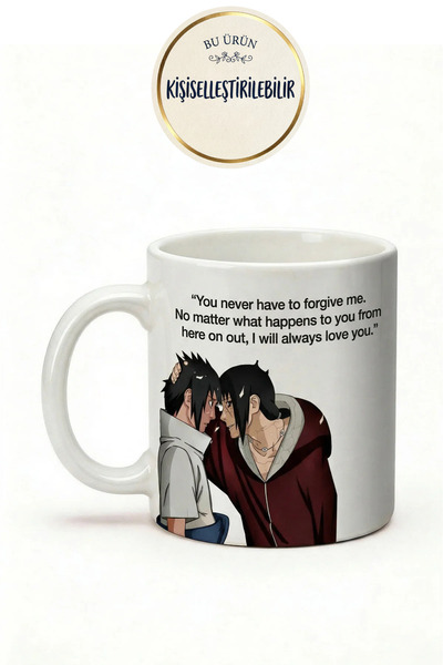 DeseneBak Itachi Sasuke Baskılı Seramik Hediye Kupa Bardak Kişiye Özel Kişise...