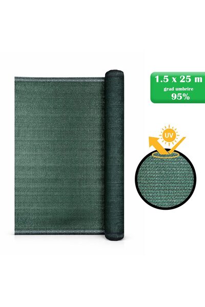 Strend Pro Shade net, HDPE, 230 g/m2, shade rate 95%, green, 1.5x25 m