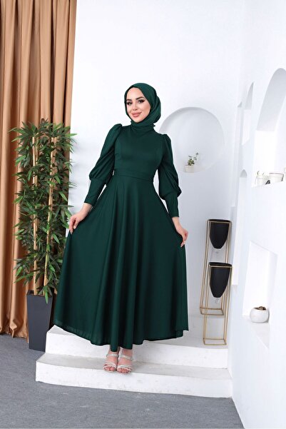 ENKA BUTİK Φόρεμα Hijab - Μπαλόνι μανίκι και πλισέ φούστα