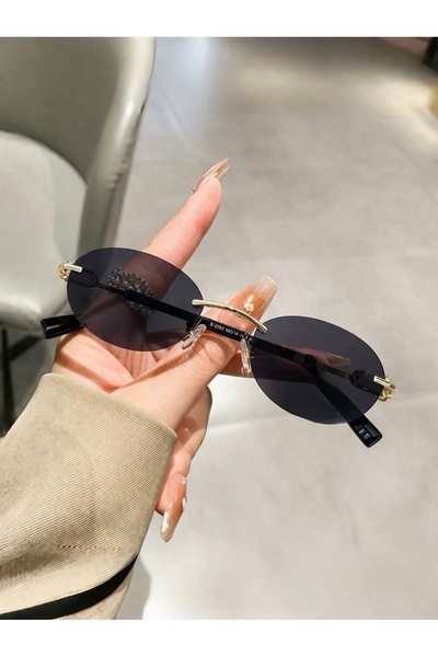 PİYESBOUTİQUE Unisex Women's and Men's Metal Uv400 Protected Oval Round Sungl...