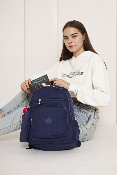 MUBO Original Water-Resistant Crinkle Fabric Large Size School Bag with 2 Wat...