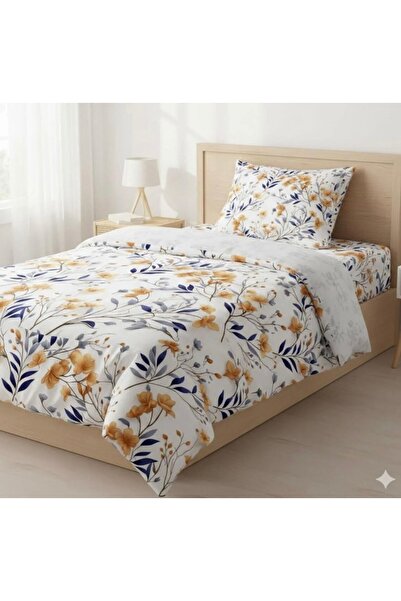 NURLATEX pentru o persoană Floral lenjerie de pat - Elastic