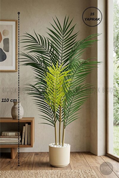 BİÇİÇEK 110 cm 3 gövdeli Yapay Areka Ağacı