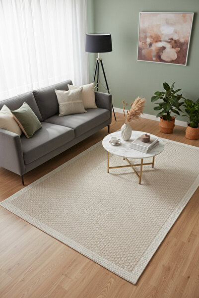 evser halı Sisal Bordürlü Kolay Temizlenen Hav Toz Vermez Antre Hol Salon Mut...