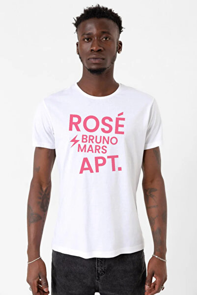 Tshirthane BLACKPINK ROSE BRUNO MARS APT Tricou alb pentru bărbați