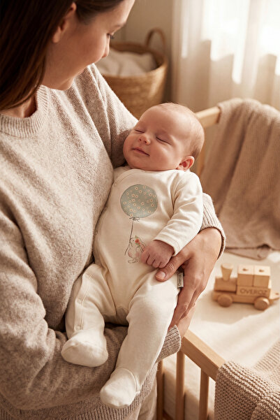 Overoz بدلة أطفال للأولاد/البنات مطبوعة على شكل أرنب مع أزرار كبس، لون إكرو، ...