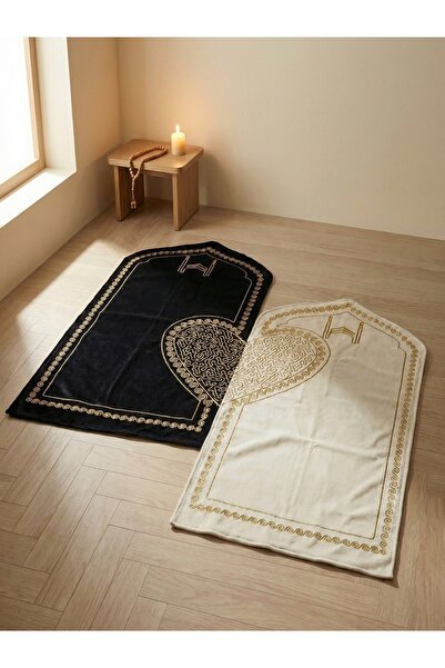 Emy Yumuşak ve Rahat Kalpli Eşli Çift Seccadesi 2 Tesbihli Gelin Damat Bohças...