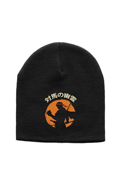 Tshirthane Beanie tricotată neagră japoneză Ghost Of Tsushima The Island