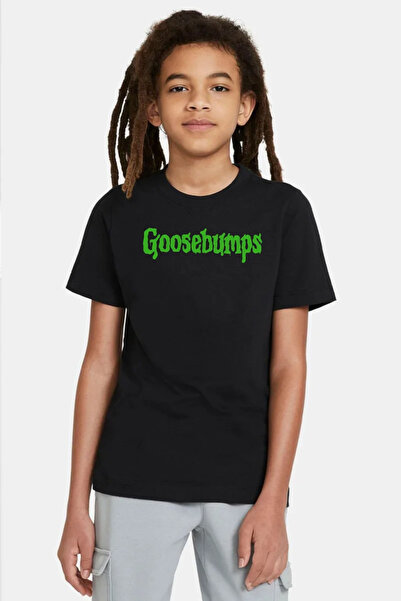 Tshirthane Tricou Goosebumps Lettern Black pentru copii