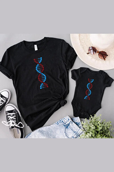 Tshirthane Bordo Mavi DNA Baba Oğul Kız (TEK ÜRÜN FİYATIDIR KOMBİN YAPMAK İÇİ...