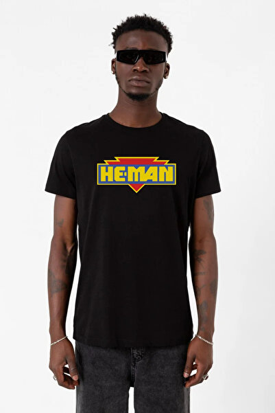 Tshirthane Tricou negru pentru bărbați cu logo He Man