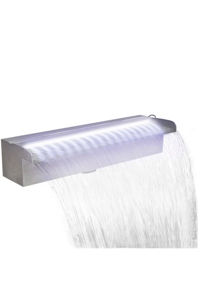 Concept Fântână piscină dreptunghiulară LED-uri 45 cm oțel inoxidabil