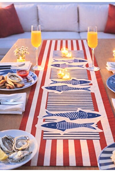 GODE سجادة مزينة بنقوش بحرية وطباعة أسماك