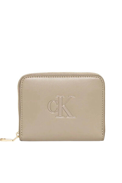 Calvin Klein Bold Ck Medium Zippered Women's Brown Wallet Lv04F1154G-Vfu