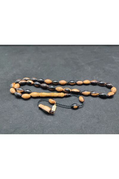 İskeçe Tesbih مصطفى سهل الانقياد - مخرطة جافة، خشب الأبنوس الملون النادر، معت...