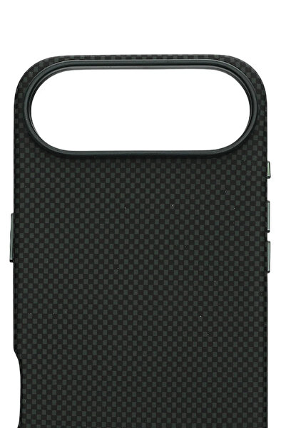PiyasaSepeti غطاء كربون ويف ماجسيف لهاتف آيفون 17 إير زمرد كربون