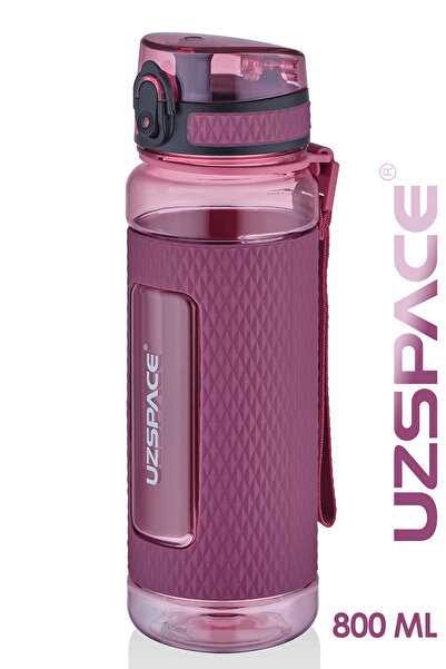 Uzspace قارورة مياه تريتان كبيرة الحجم سعة 800 مل، مصنوعة من السيليكون، مقاوم...