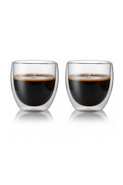 Jet's Home 2'li Kahve Bardağı Seti Çift Cidarlı Cappuccino Bardağı 250 ml