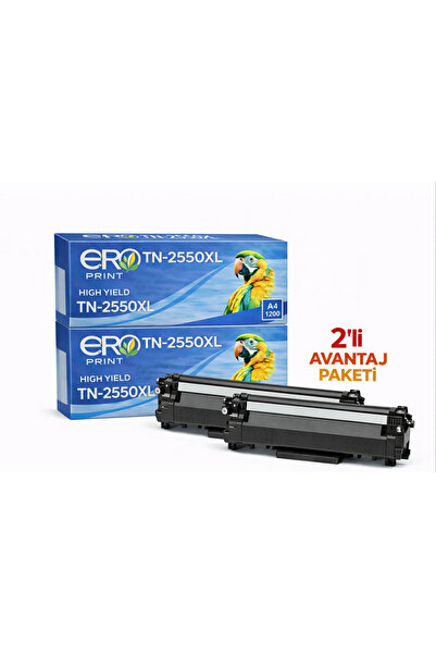 ero-print Brother TN-2550XL Muadil Toner - 3000 Sayfalık - 2'li Avantaj Paket