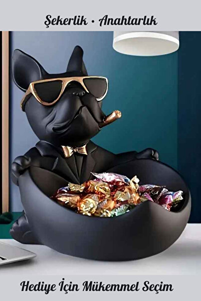 Trend Store Dekoratif Bulldog Köpek Biblo Anahtarlık ve Sunumluk Kutusu | Mas...