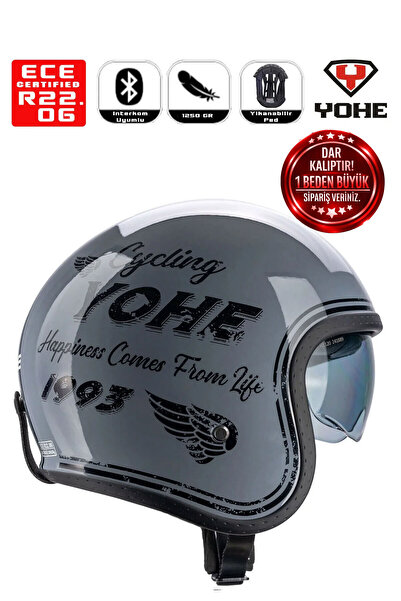 Yohe Retro Motor Kaskı (Ece-22.06)