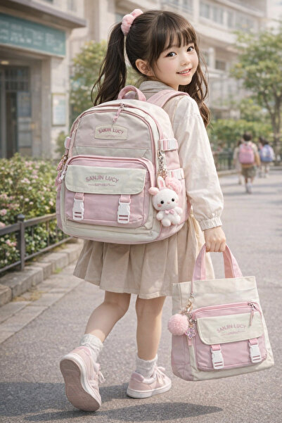 Other طقم شنط مدرسية متكامل مع مقلمة وحقيبة يد صغيرة