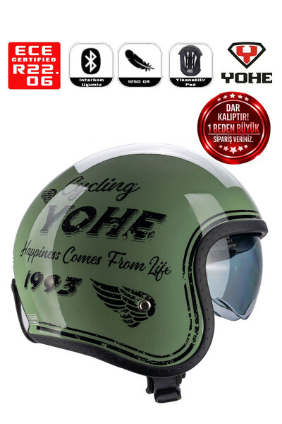 Yohe Retro Motor Kaskı (Ece-22.06)